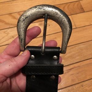 Pagani leather vintage belt with silver buckle